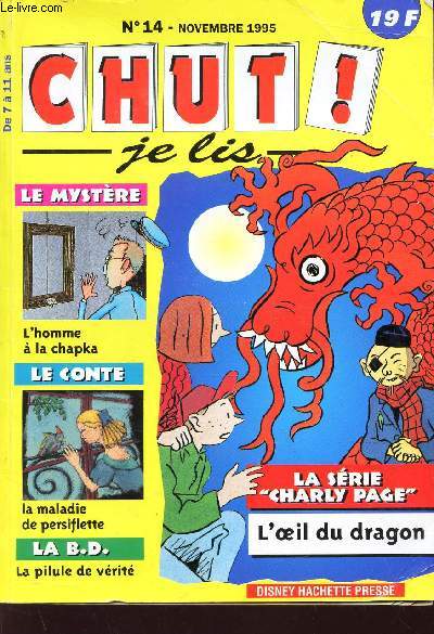 MAGAZINE : CHUT JE LIS N14 - NOVEMBRE 1995 - DE 7 A 11 ANS