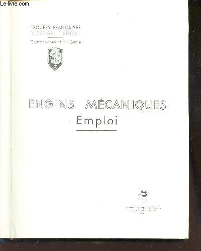 ENGINS MECANIQUES - EMPLOI.