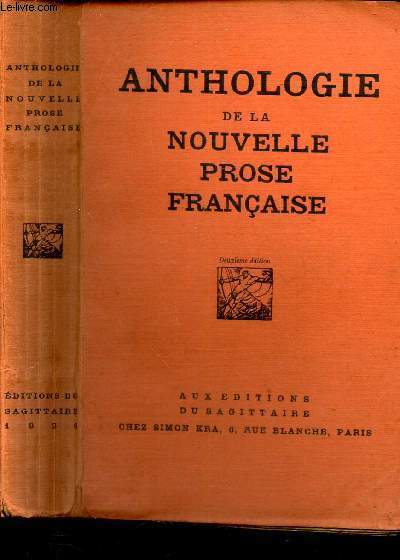 ANTHOLOGIE DE LA NOUVELLE PROSE FRANCAISE.
