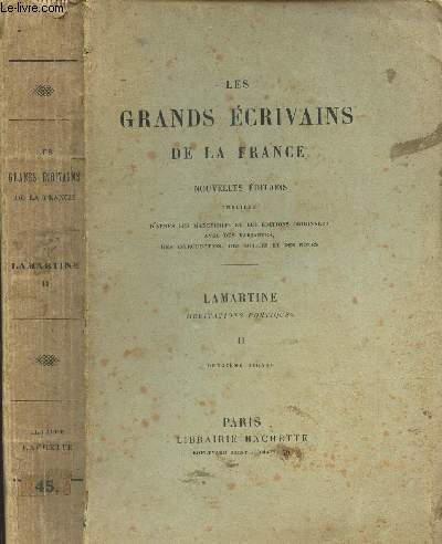 LAMARTINE / LES GRANDS ECRIVAINS DE LA FRANCE -