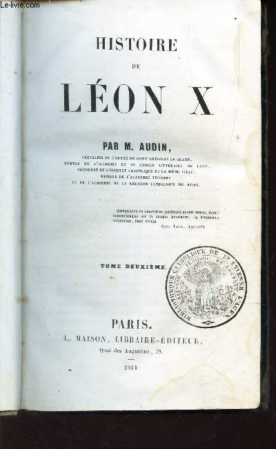 HISTOIRE DE LEON X / TOME DEUXIEME.