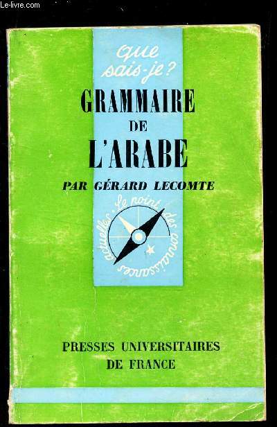 GRAMMAIRE DE L'ARABE - N1275 DE LA COLLECTION 