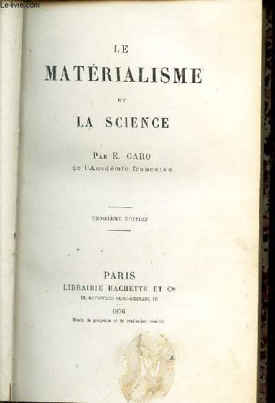 LE MATERIALISME ET LA SCIENCE