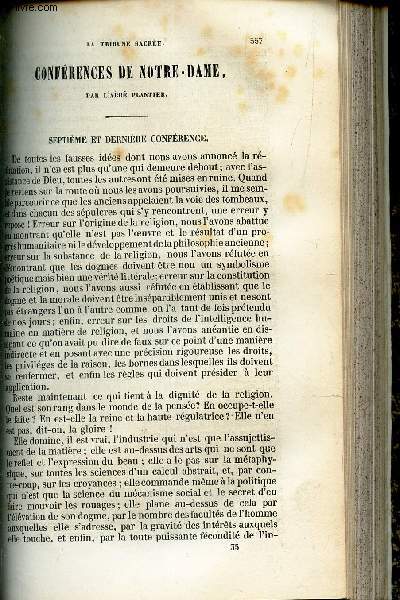 Conferences de Notre Dame : 7e et derniere conference / Cours d'loquence a la Sorbonne (3e leon) / Rsurrection du fils de la veuve de Nam/ La nativit de la Vierge / 2e dominicale : 16e dimanche apres la Pentecote .