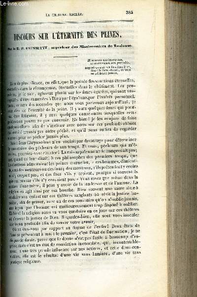 Discours sur l'eternit des peines / 1er sermon sur les dons du st Esprit / Instruction sur le Sacr Coeur de Jesus / Sermon sur le Zele.