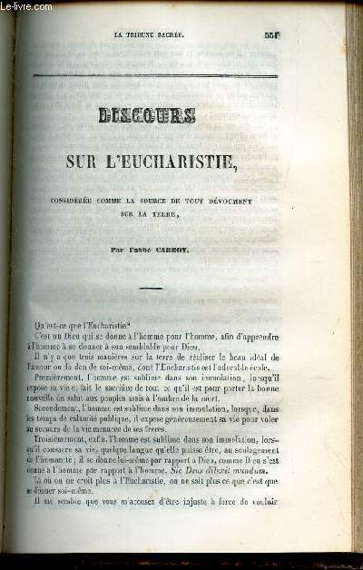 Discours sur l'eucharistie / Conferences preches a Norte Dame de Bordeaux - 7e conference / 1ere et 2e dominicales : 18e et 19e dimanche apres la Pentecote.