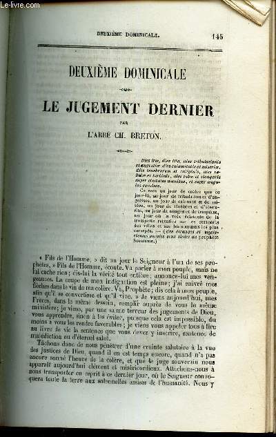 2e DOMINICALE / LE JUGEMENT DERNER / 3e dominicale : L'ignorance religieuse/ 4e dominicale : instruction sur l'indifference.