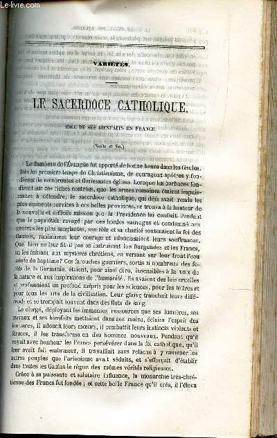 LE SACERDOCE CATHOLIQUE - Ide de ses bienfaits en France (suite et fin).