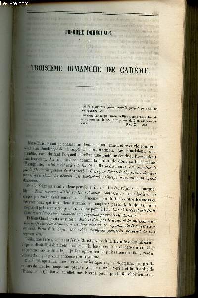 PREMIERE DOMINICALE - 3e DIMANCHE DE CAREME / 2eme DOMINICALE : QUATRIEME DIMANCHE DE CAREME