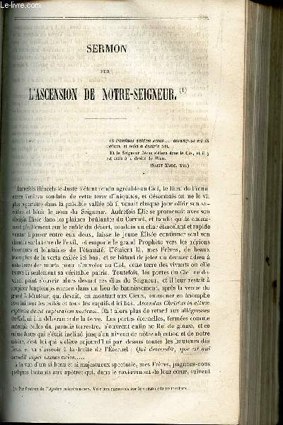 SERMON SUR L'ASCENSION DE NOTRE SEIGNEUR / SERMON POUR LE JOUR DE L'ASCENSION sur la mortification / Sermon pour le jour de la Pentecote / Sermon prononc par le R.P. Lavigne.