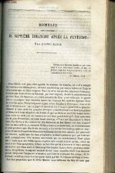 HOMELEIE POUR L'EVANGILE DES 7e, 8e et 9e DIMANCHES APRES LA PENTECOTE.