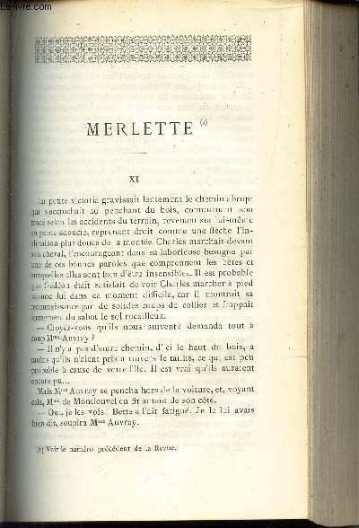 MERLETTE (du chapitre XI au XIII).