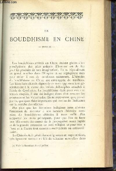 LE BOUDDHISME EN CHINE (suite) - I.