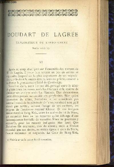 BOUDART DE LAGREE, EXPLORATEUR DE L'INDO-CHINE (dernier article) - Chapitres VI  X.