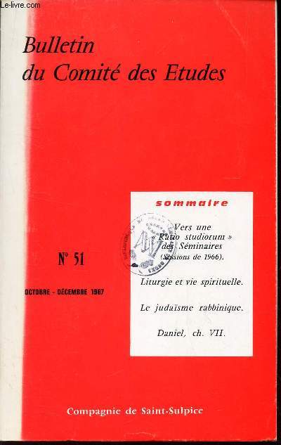 BULLETIN DU COMITE DES ETUDES - N51 - oct-dec 1967 / Vers une 