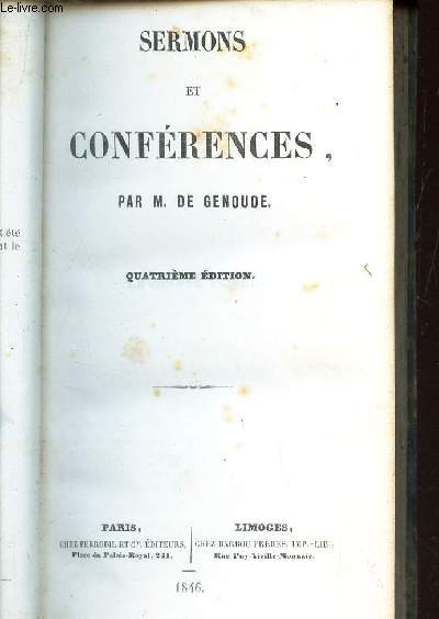 SERMONS ET CONFERENCES / 4e EDITION.