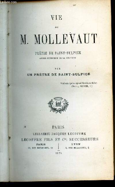 VIE DE M. MOLLEVAUT, PRETRE DE SAINT-SULPICE.