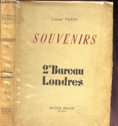SOUVENIRS - 2e BUREAU LONDRES.