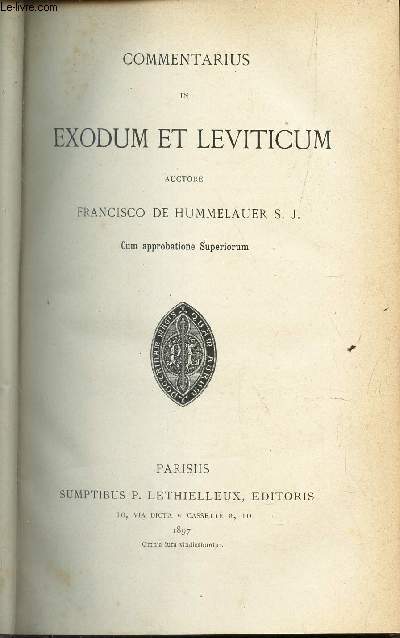 COMMENTARIUS IN EXODUM ET LEVITICUM - 