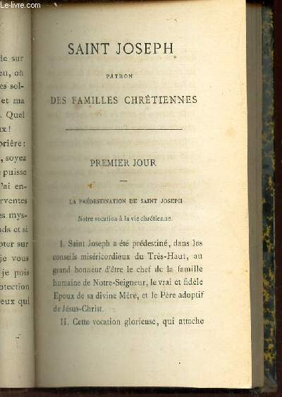 SAINT JOSEPH, PATRON DES FAMILLES CHRETIENNES