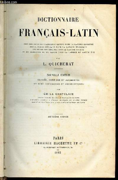 DICTIONNAIRE FRANCAIS-LATIN -