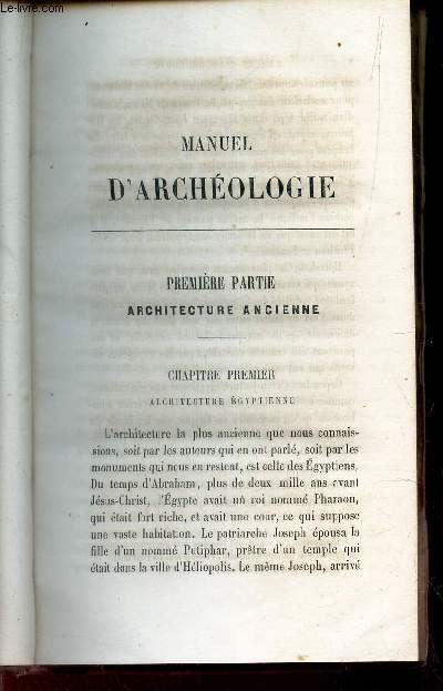 MANUEL D'ARCHEOLOGIE.