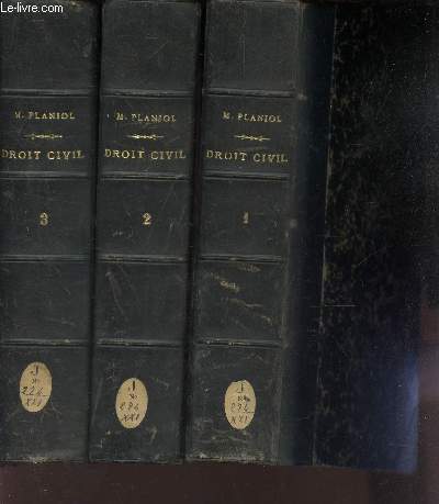 DROIT CIVIL - EN 3 VOLUMES (TOMES 1 + 2 + 3).