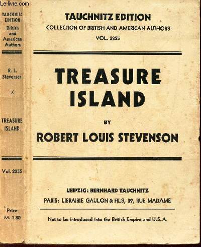 TREASURE ISLAND / TAUCHNITZ EDITION, COLLECTION OF BRITISH AND AMERICAN AUTHORS, VOL. 2255.