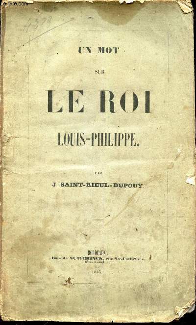 UN MOT SUR LE ROI LOUIS-PHILIPPE