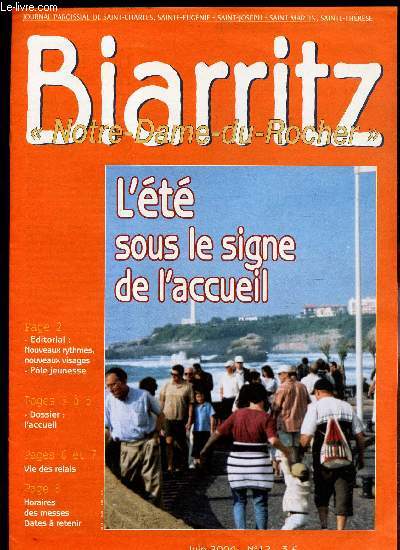 BIARRITZ - journal paroissial / N12 - JUIN 2004 / L'ETE SOUS LE SIGNE DE L'ACCUEIL ...