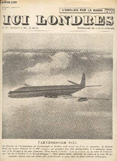 ICI LONDRES - N395 / FARNBOROUGH 1955 / JOYCE CARY / etc..