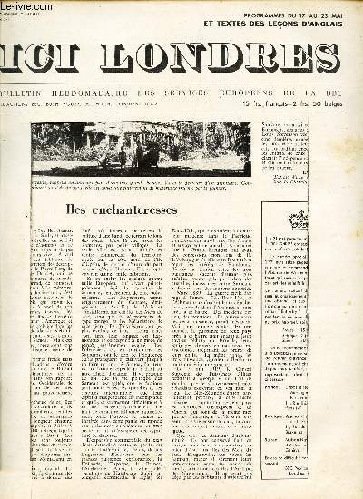 ICI LONDRES - N275 - 7 mai 1953 / ILES ENCHANTERESSES / ...