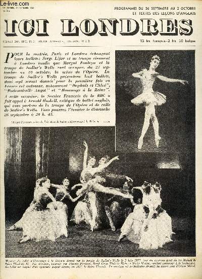 ICI LONDRES - N346 - 24 septembre 1954 / IMPRESSIONS DU MONDE CONTEMPORAIN / etc.