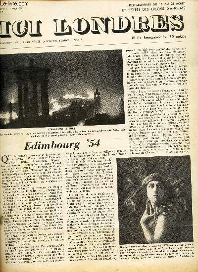 ICI LONDRES - N340 - 13 AOUT 1954 / EDIMBOURG '54 / IL TIENT CELA DE SON ARRIERE-GRAND-PERE ...