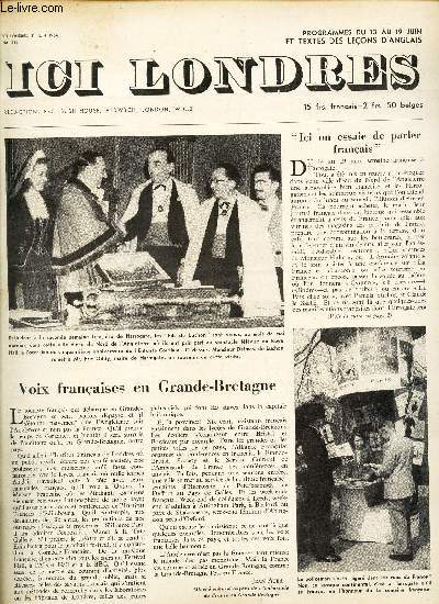 ICI LONDRES - N331 - 11 JUIN 1954 / VOIX FRANCAOISE EN GRANDE-BRETAGNE - 