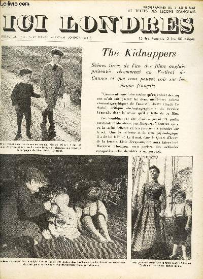 ICI LONDRES - N325 - 30 AVEIL 1954 / THE KINAPPERS / MALGRE FACHODA / etc...
