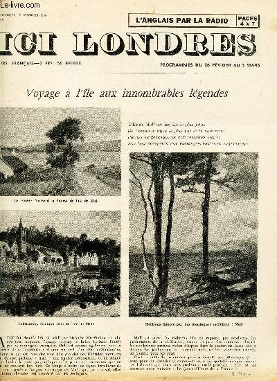 ICI LONDRES - N420 - 24 FEVRIER 1956 / VOYAGE A L'ILE AUX INNOMBREABLES LEGENDES / EN FLANANT SUR LES BORDS DE LA TAMISE etc...