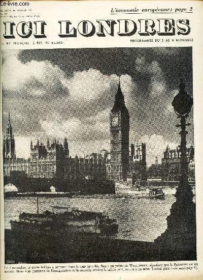 ICI LONDRES - N508 - 1er NOVEMBRE 1957 / le 5 novembre, la phare brillera a nouveau dans le tour de 