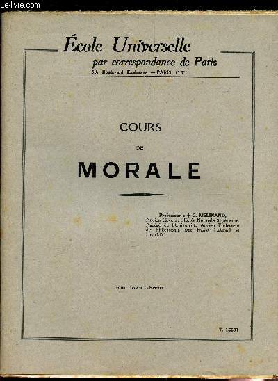 COURS DE MORALE