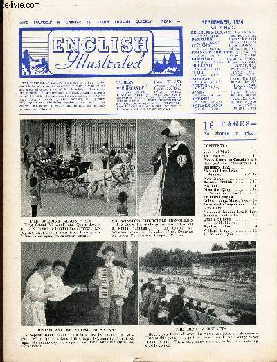 ENGLISH ILLUSTRATED - VOL.V - N7 - SEPT 1954 / The roast beef of old england / At school in England / London summer fashion / Magnetix recording / Facts about Canada etc...