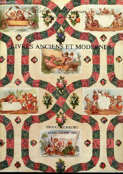 CATALOGUE DE VENTE AUX ENCHERES - LIVRES ANCIENS ET MODERNES - ART MILITAIRE / A DROUOT RICHELIEU - 19 DECEMBRE 1994.