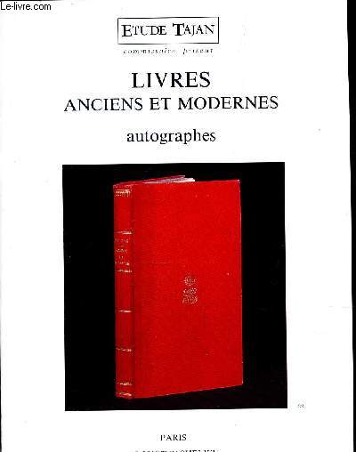 CATALOGUE DE VENTE AUX ENCHERES - LIVRES ANCIENS ET MODERNES - A DROUOT LE 12 OCTOBRE 1995.