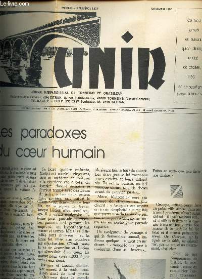 UNIR - N219 - 20e anne - nov 1990 / LES APRADOXES DU COEUR HUMAIN / La formation des pretres dans les circonstances actuelles / Des Saints etrangers...