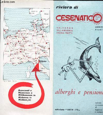 1 PLAQUETTE DEPLIANTE COULEUR DE : RIVIERA DI CESENATICO - ALBERGHI E PENSIONI - ADSRIATICA ITALIA.