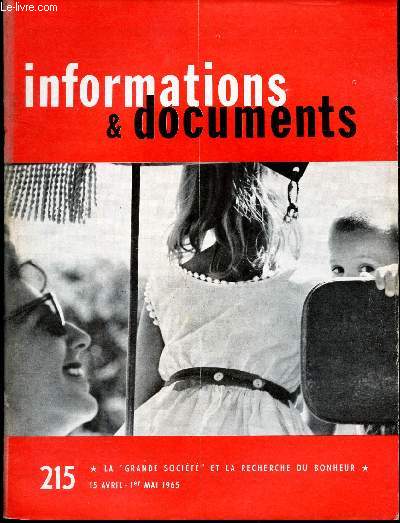 INFORMATIONS & DOCUMENTS - N215 - 15 AV - 1er MAI 1965 /LA 