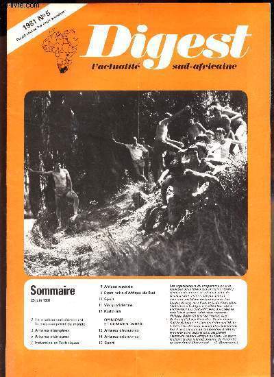 DIGEST - N5 - 1981 / Le charbon sud africain est le plus competitif du monde / Afrique Australe / Etat noir d'Afrique du Sud / Aveir economique : Les Noirs sont optimistes etc...