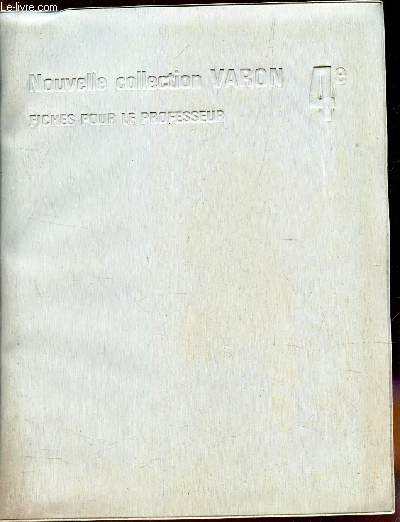 GEOGRAPHIE - 4eme / SPECIMEN / NOUVELLE COLLECTION VARON - FICHES POUR LE PROFESSEUR
