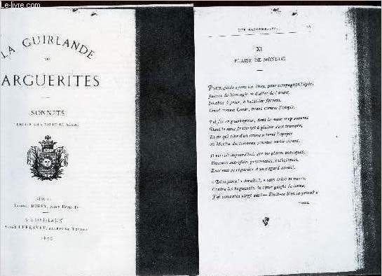 LA GUIRLANDE DES MARGUERITES - SONNETS DEDIES A LA VILLE DE NERAC.
