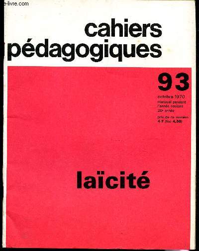 LAICITE - N93 (OCTOBRE 1970) DE 