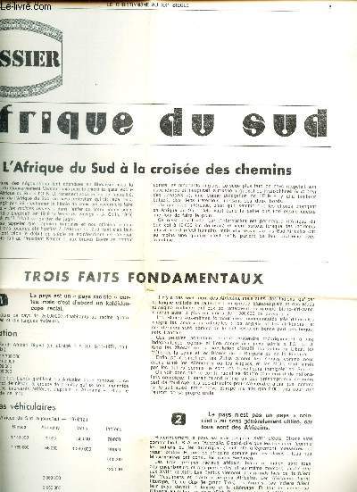 LE CHRISTIANISME AU XXe SIECLE - 13 mars 1975 - N11 / AFRIQUE DU SUD - a la croise des chemins ...